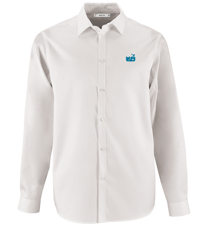 Chemise homme à chevrons brodé - BLANC