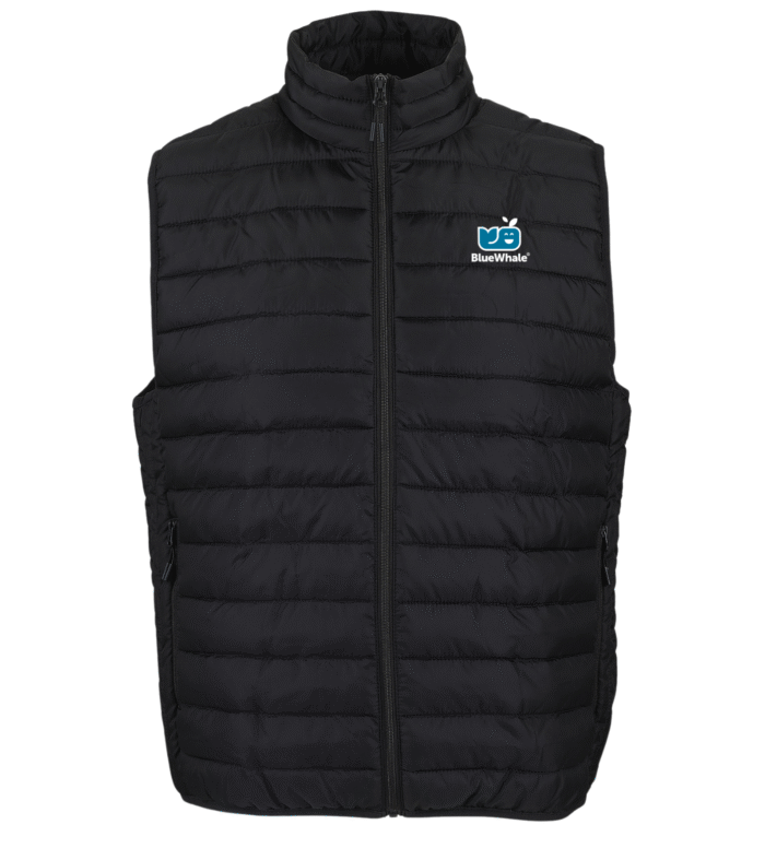 Doudoune légère sans manches homme brodé - NOIR - Broderie coeur