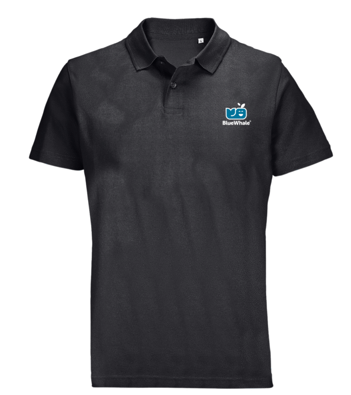 Polo homme brodé - NOIR - Broderie cœur